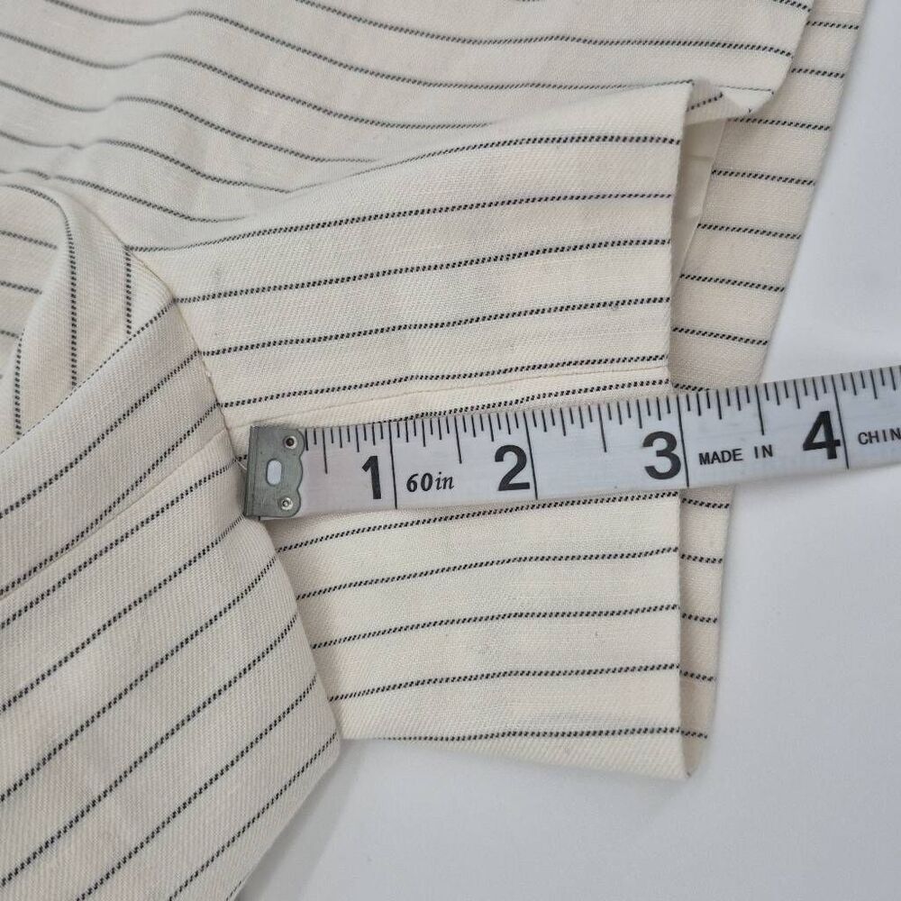 Madewell Easy Pleated Trouser Shorts Pinstripe Linen Blend Size 8 - Picture 4 of 7